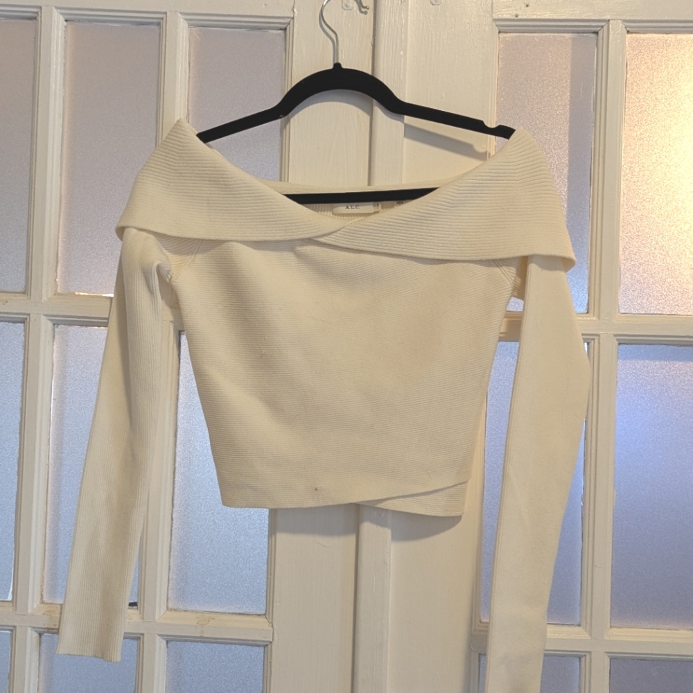 A.L.C Off the shoulder crop sweater